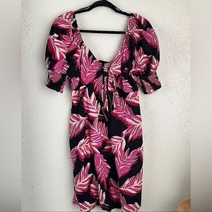 Who What Wear Tropical Leaf Print Dress (NWOT)